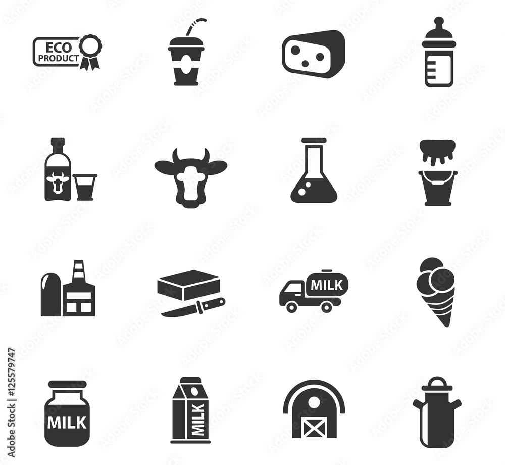 milk icon set milk icon set