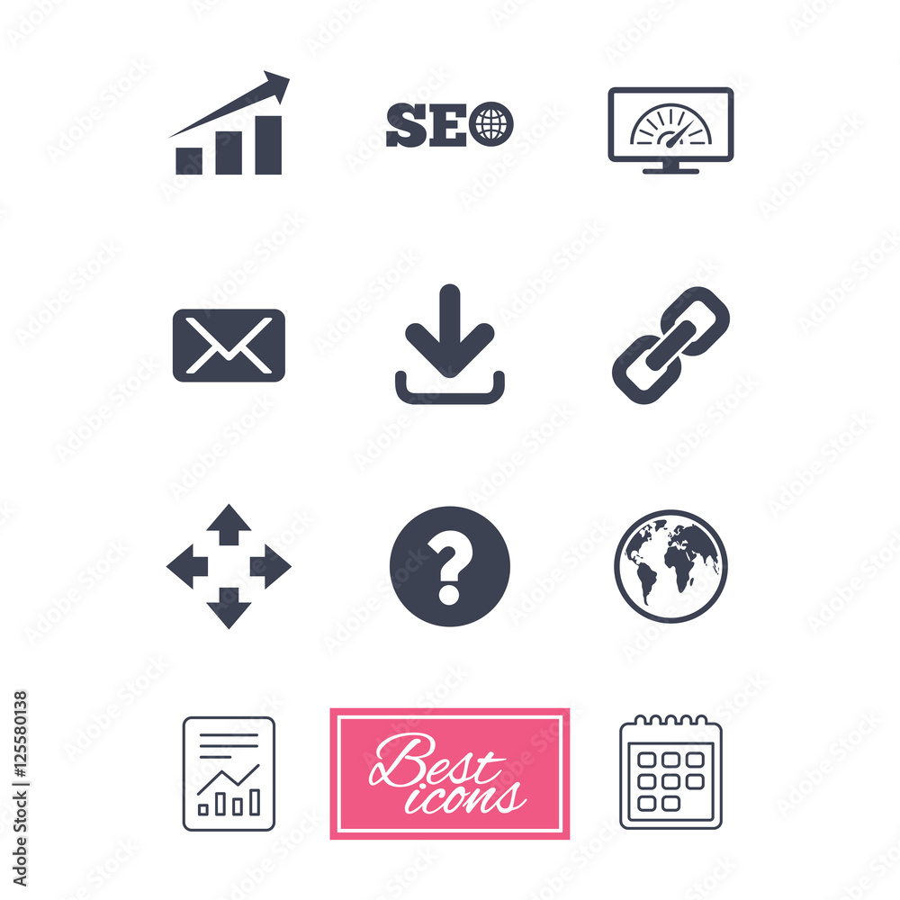 Internet, seo icons. Bandwidth speed sign. Internet, seo icons. Bandwidth speed sign.