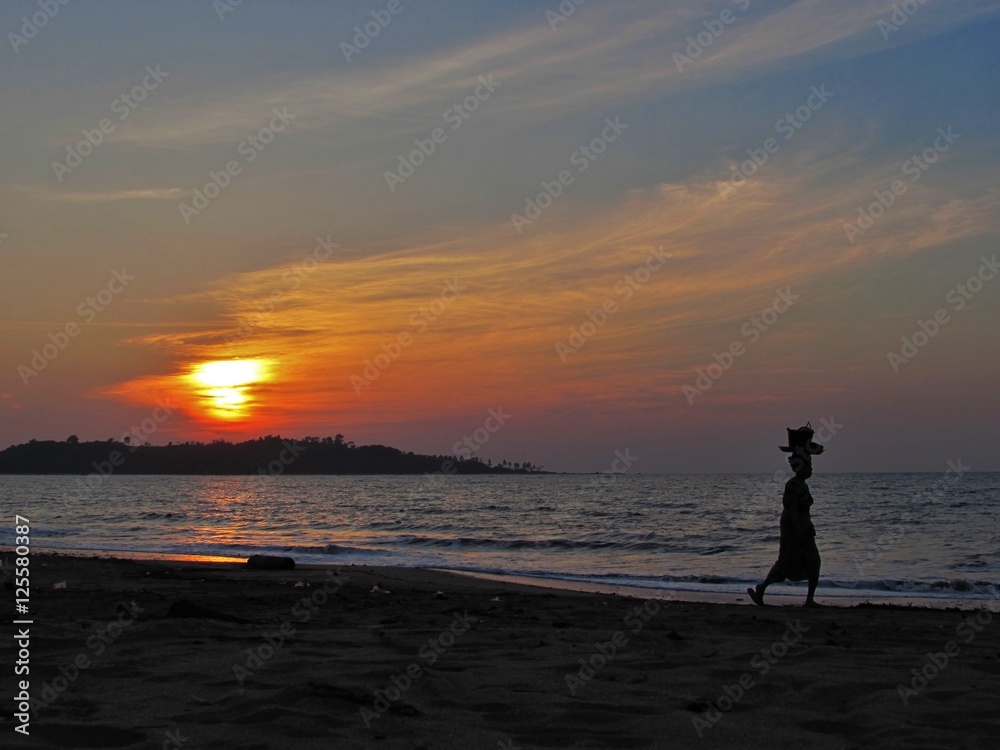 Sunset on Mynamar beach