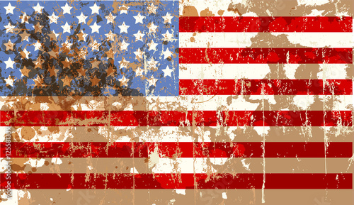 grungy american flag, vector