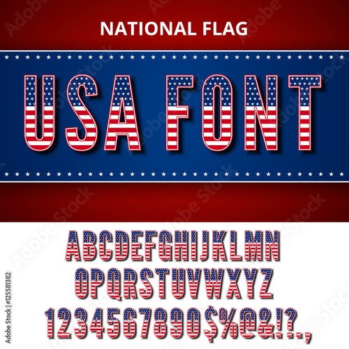 USA flag font