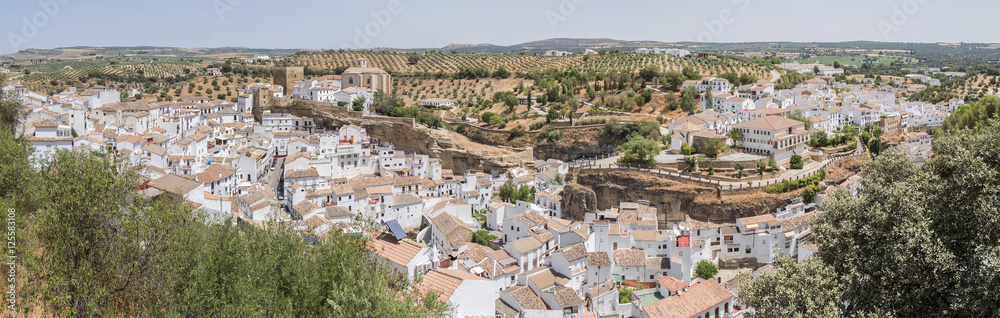 Panoramic view of Setenil de las Bodegas, Cadiz, Spain