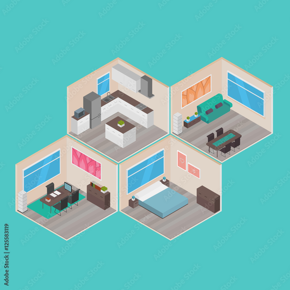 Isometric houses Isometric houses