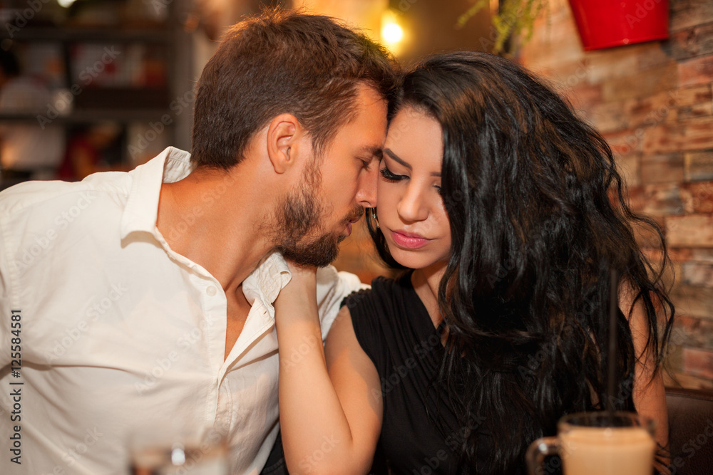 Couple in love cuddling