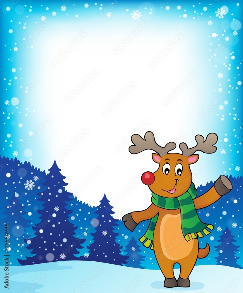 Fototapeta premium Stylized Christmas deer theme image 2
