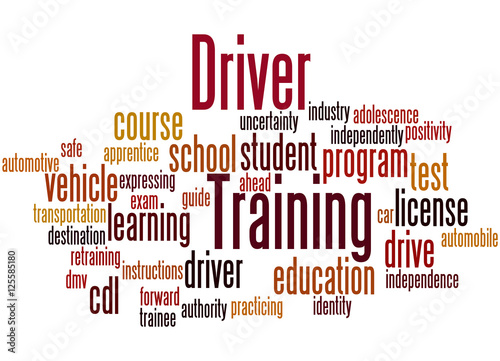 Driver Training, word cloud concept 3 photo