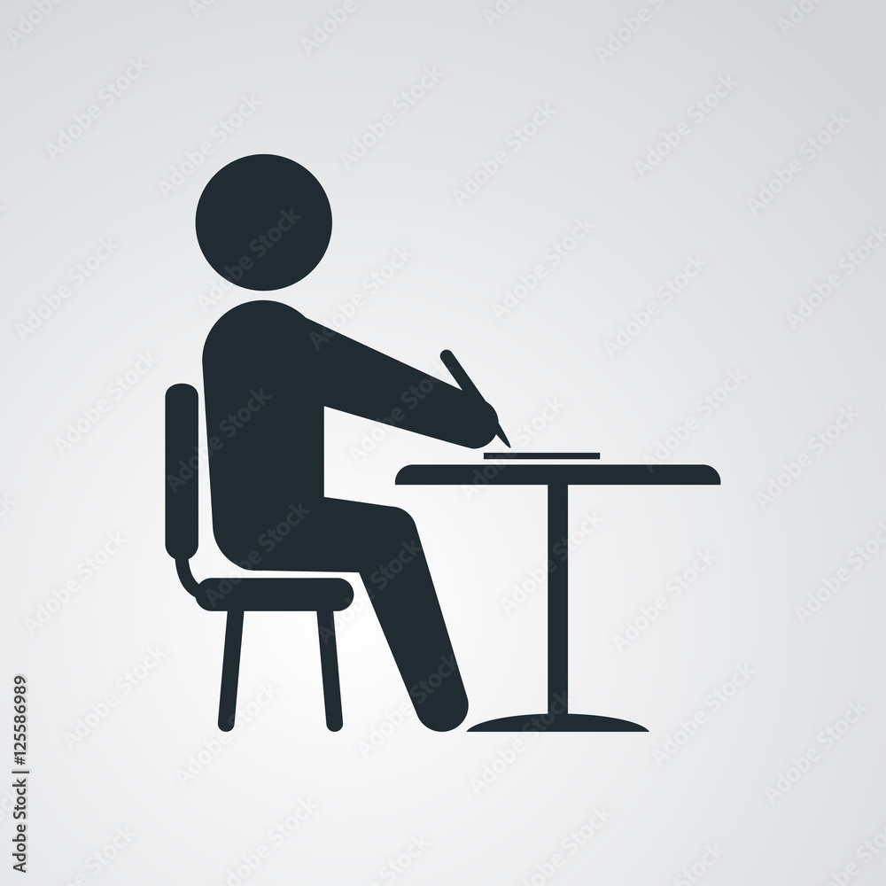 Icono plano estudiante en fondo degradado Icono plano estudiante en fondo degradado