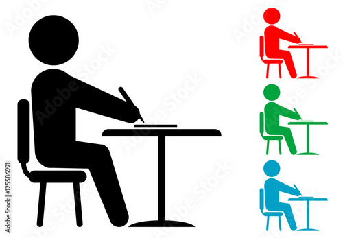 Icono plano estudiante varios colores