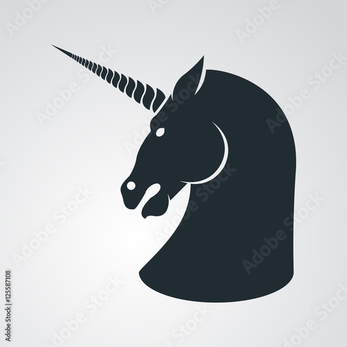 Icono plano unicornio en fondo degradado