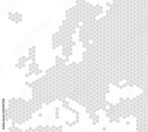 Graue Europakarte aus Sechsecken