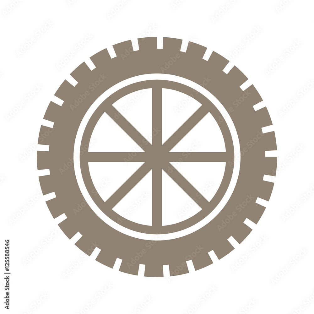 silhouette gear wheel icon with lines vector illustration silhouette gear wheel icon with lines vector illustration