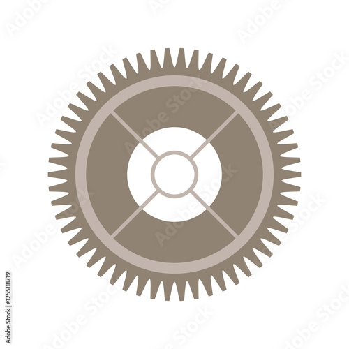 silhouette gear wheel with pinion vector illustration
