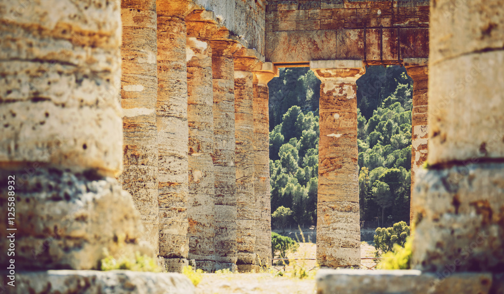 The famous temple of Segesta in Sicily, Italy