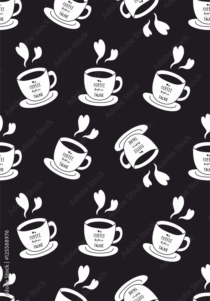 coffee cup seamless vector pattern