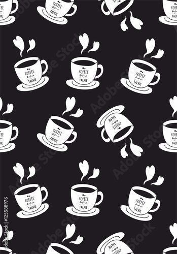coffee cup seamless vector pattern © peotll