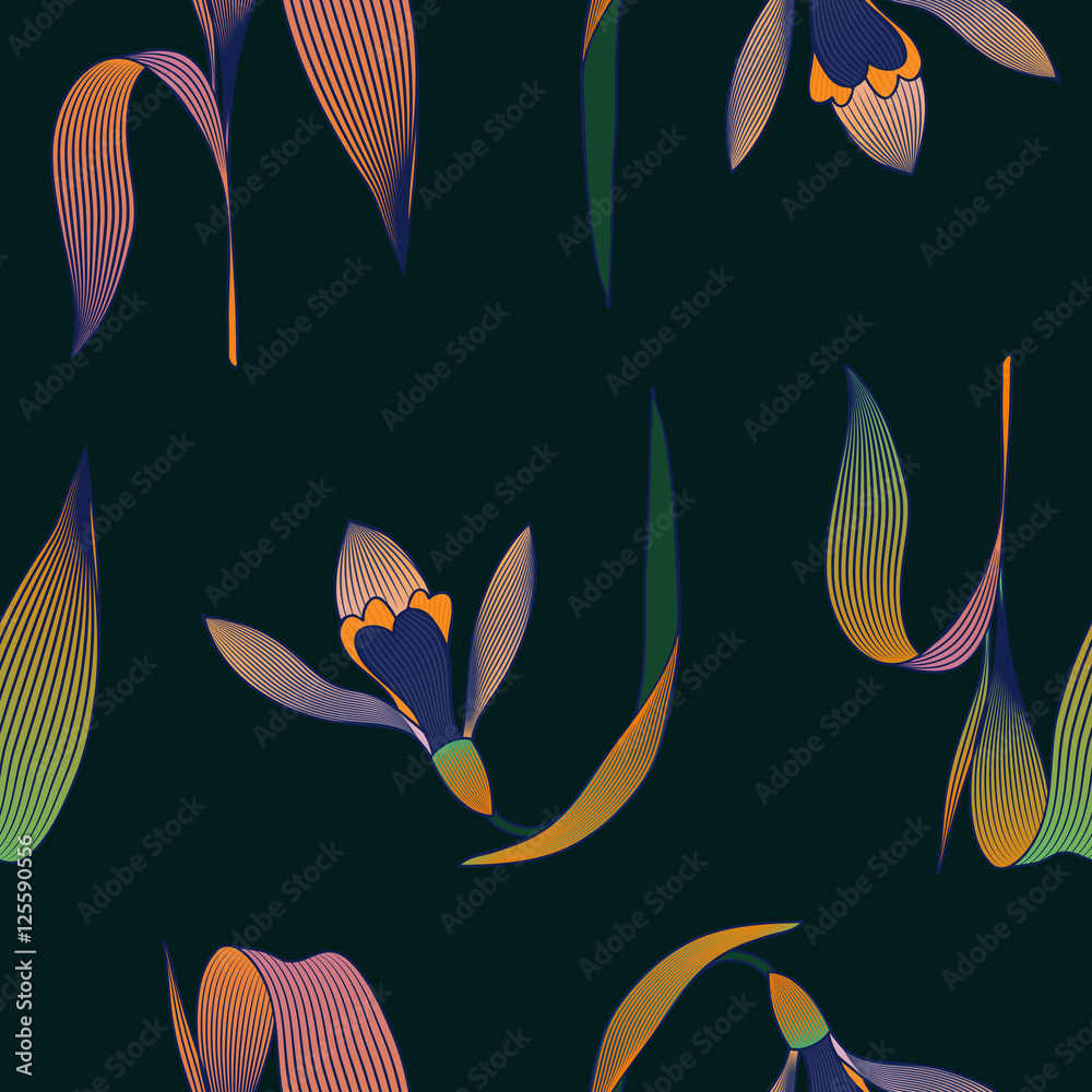 Naklejka premium Leaves seamless pattern.