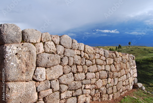 Peru stone wall in landscape