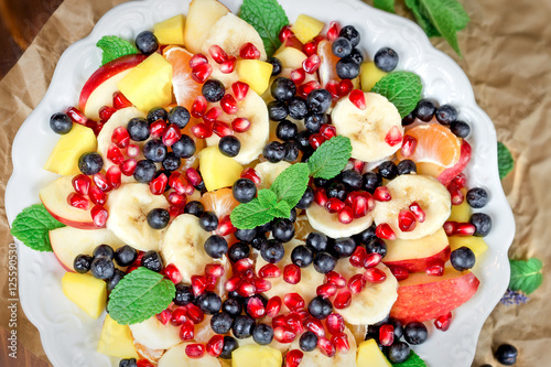 Fruit salad - freshly prepared healthy meal, full of vitamins for your health