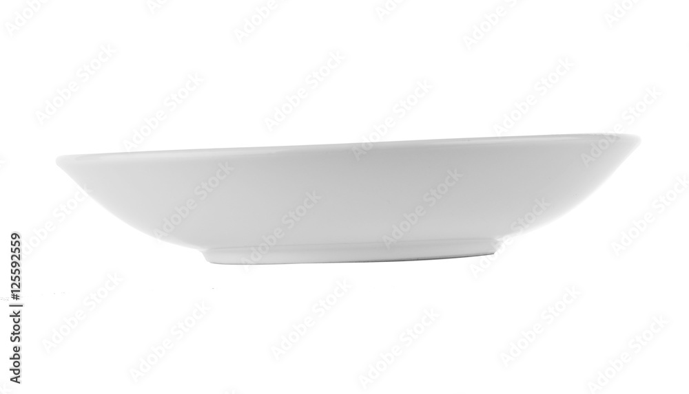 Empty white plate isolated on white background Empty white plate isolated on white background