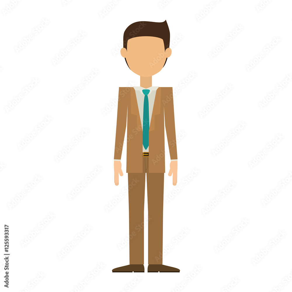 man in suit without face and black hair vector illustration