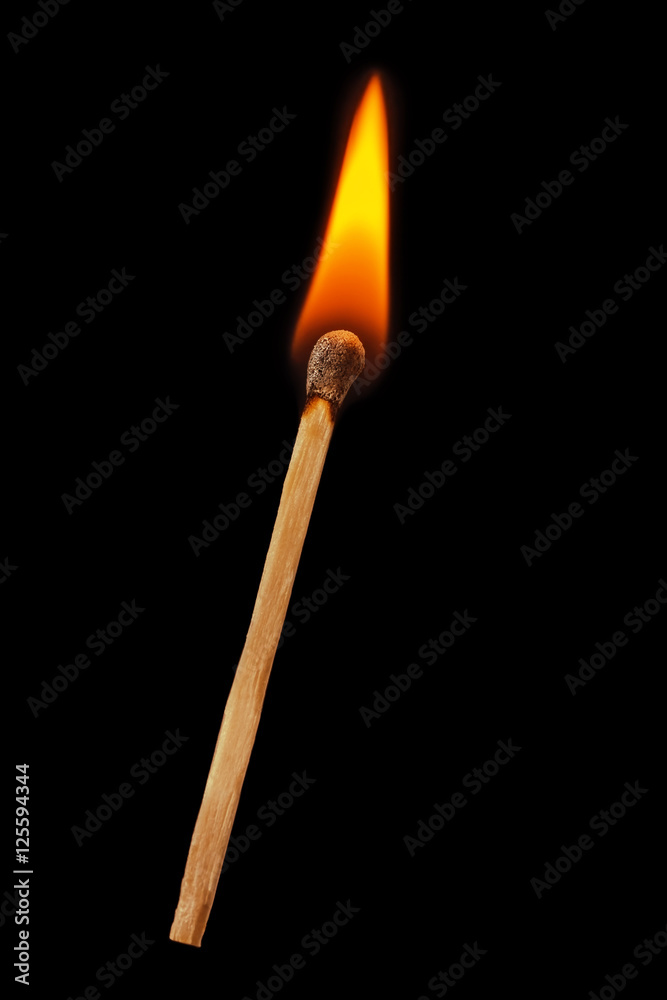 Matchstick on a black background. Soft focus view. Matchstick on a black background. Soft focus view.