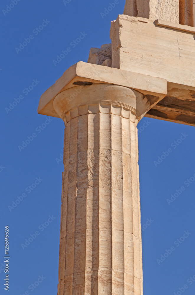 column of Parthenon temple in Athens