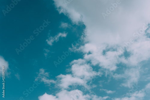 Beautiful nature with white clouds on blue sky background
