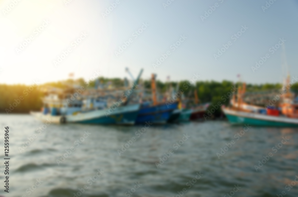 Blur fishing boat off the coast of Thailand Blur fishing boat off the coast of Thailand