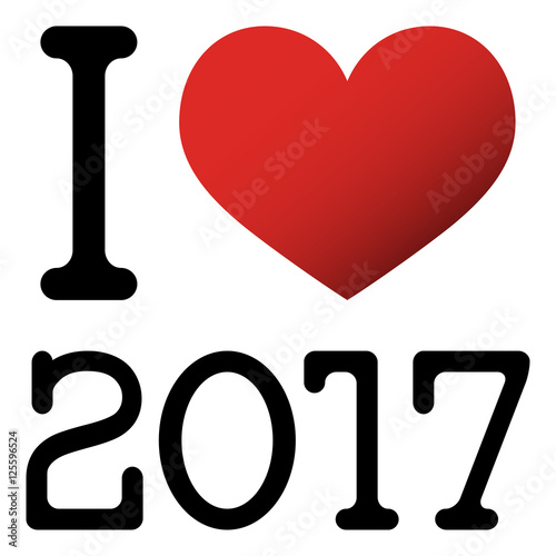 I love 2017 new year greetings