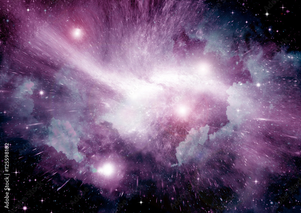 Obraz premium Stars, dust and gas nebula in a far galaxy