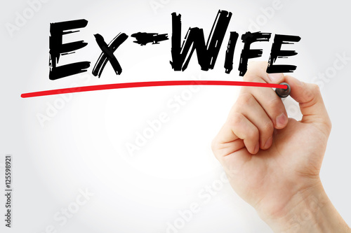 Hand writing Ex-wife with marker, concept background photo