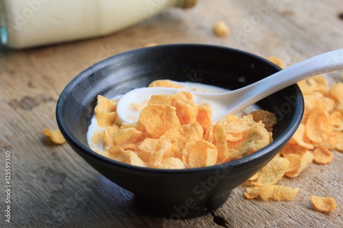 corn flake with milk photo