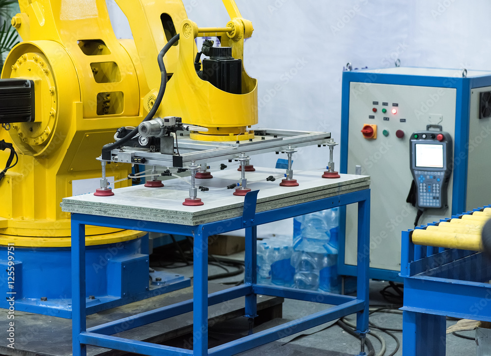 robot working in factory,Controler of robotic hand. robot working in factory,Controler of robotic hand.