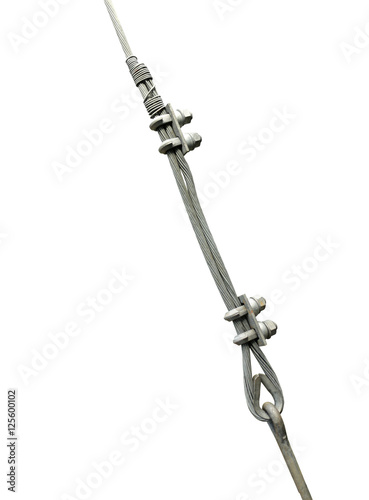Steel Guy Wire Fittings Isolated on white Background clipping pa