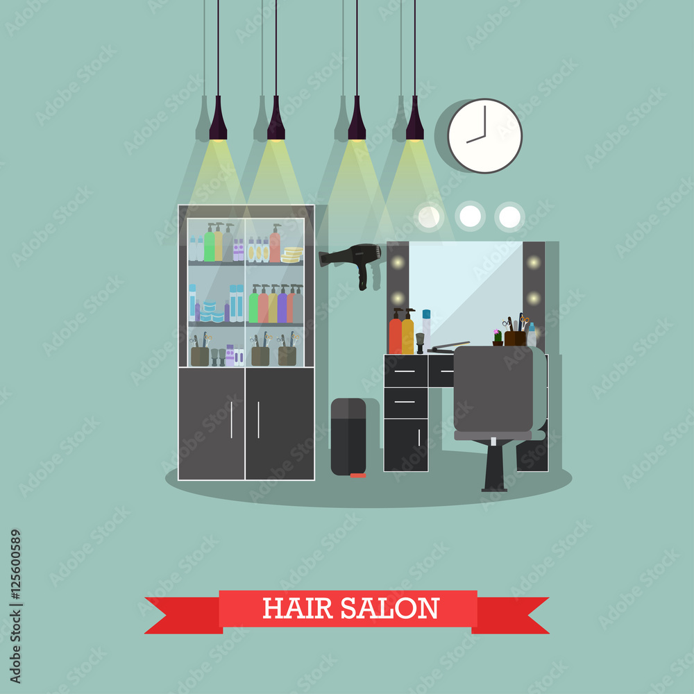 Beauty salon interior vector concept banners. Hair style design studio. Haircut atelier. Beauty salon interior vector concept banners. Hair style design studio. Haircut atelier.