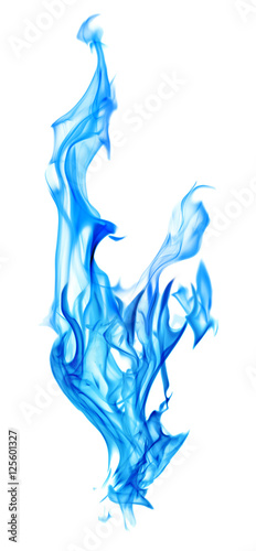 blue fire spark isolated on white