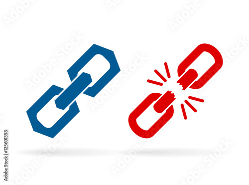 Strong and weak chain link icon