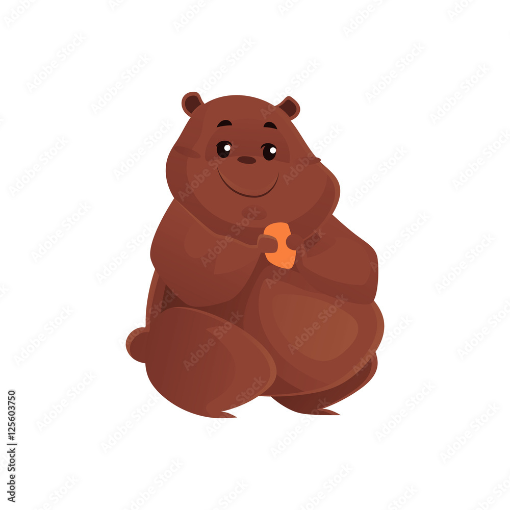 Cute and funny fat, chubby hamster, cartoon vector illustration isolated on white background. Overweight chubby hamster, fatty overfed domestic pet Cute and funny fat, chubby hamster, cartoon vector illustration isolated on white background. Overweight chubby hamster, fatty overfed domestic pet