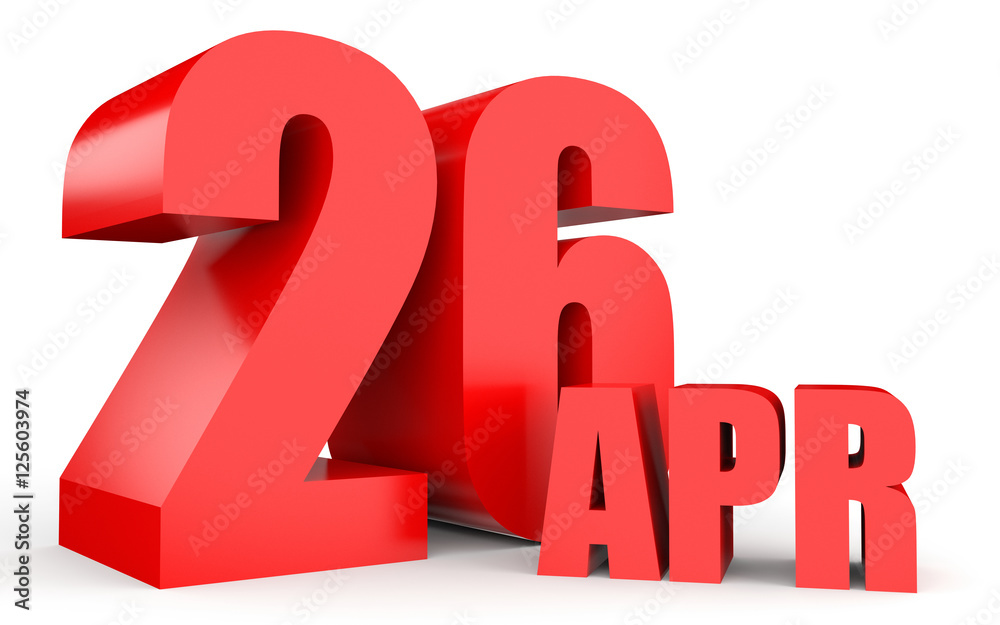 April 26. Text on white background. April 26. Text on white background.