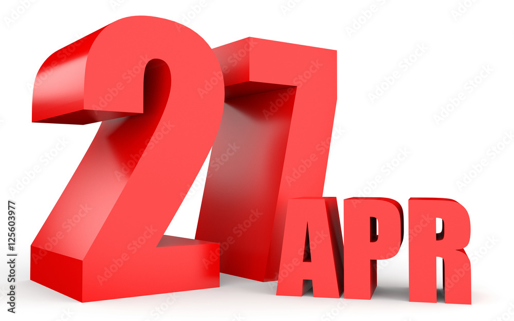 April 27. Text on white background. April 27. Text on white background.