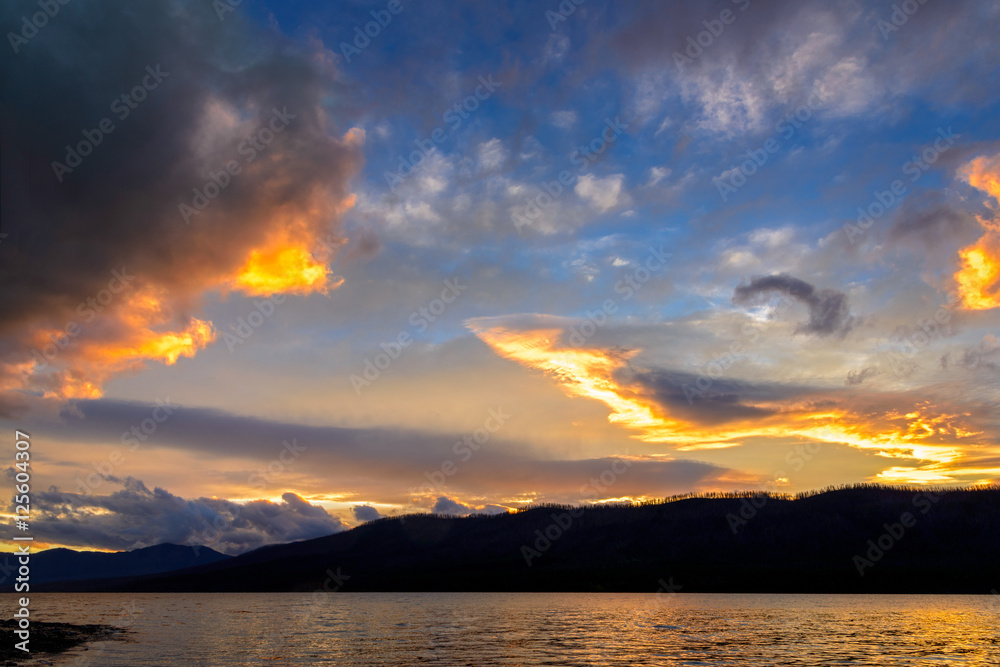 Sunset at Lake McDonald in Montana