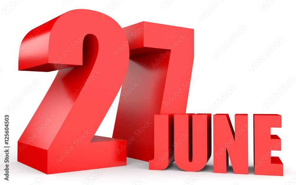 June 27. Text on white background. June 27. Text on white background.