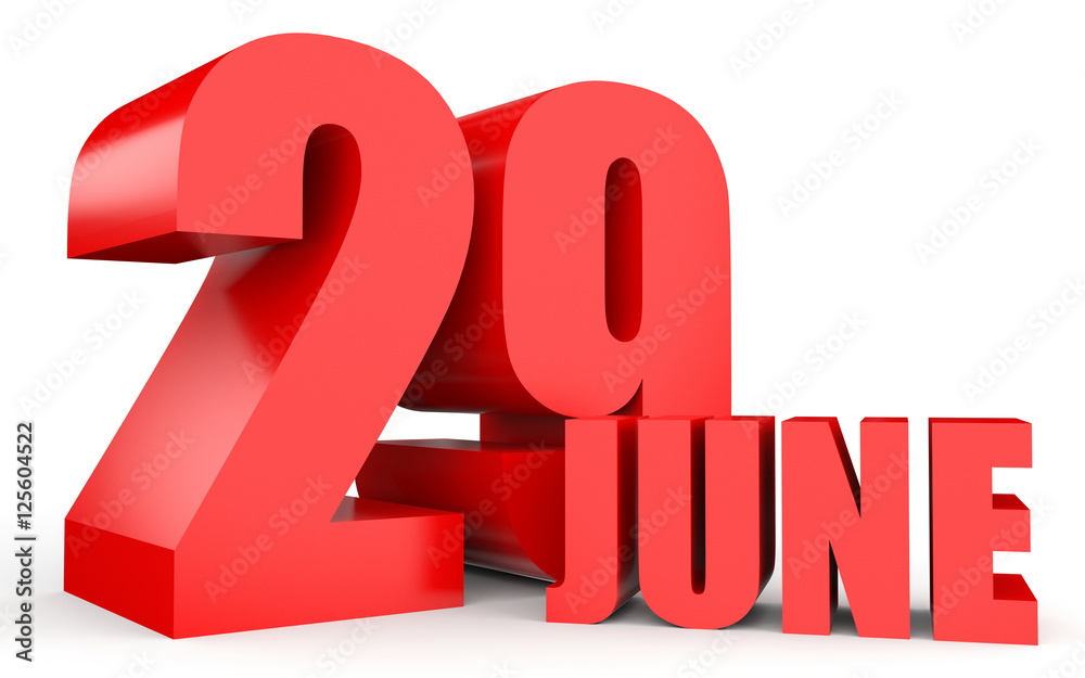 June 29. Text on white background. June 29. Text on white background.