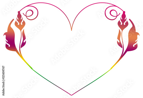 Beautiful raster gradient filled heart-shaped frame. 