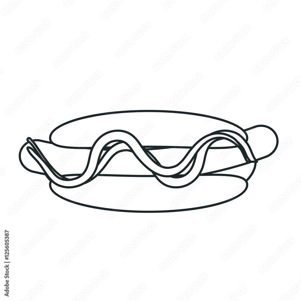 Hot dog icon. Fast food urban american and menu theme. Vector illustration Hot dog icon. Fast food urban american and menu theme. Vector illustration