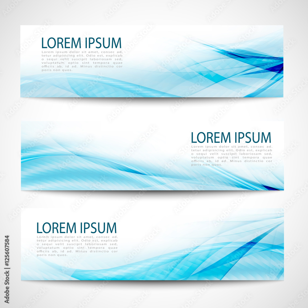 Fototapeta premium Abstract header blue wave white vector design