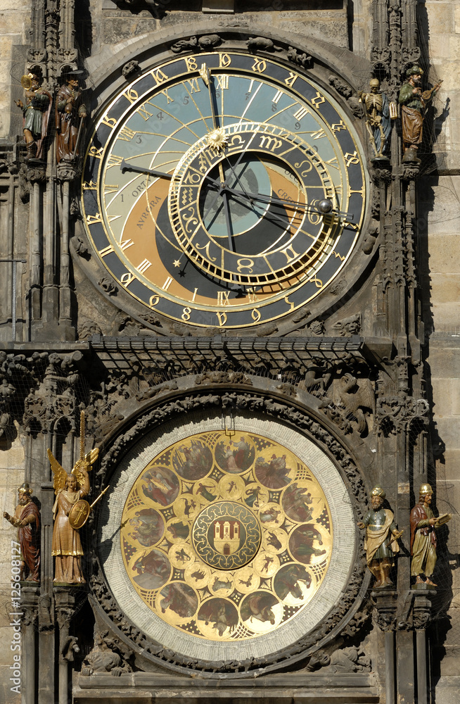Obraz premium Detail of the Prague Astronomical Clock (Orloj) in the Old Town of Prague 