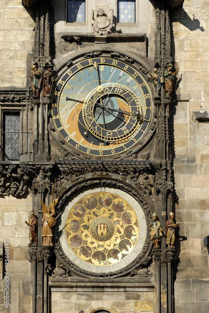 Obraz premium Detail of the Prague Astronomical Clock (Orloj) in the Old Town of Prague 