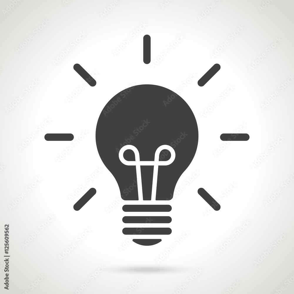 Vector illustration. Silhouette of light bulb isolated on white background. Design element for your stickers, card, posters, emblems, web design, icons. Template or pattern of light bulb Vector illustration. Silhouette of light bulb isolated on white background. Design element for your stickers, card, posters, emblems, web design, icons. Template or pattern of light bulb