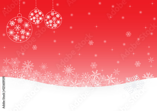 Red winter background with snowflakes; Editable background color